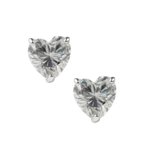1 carat diamond heart cut alternative moissanite earrings