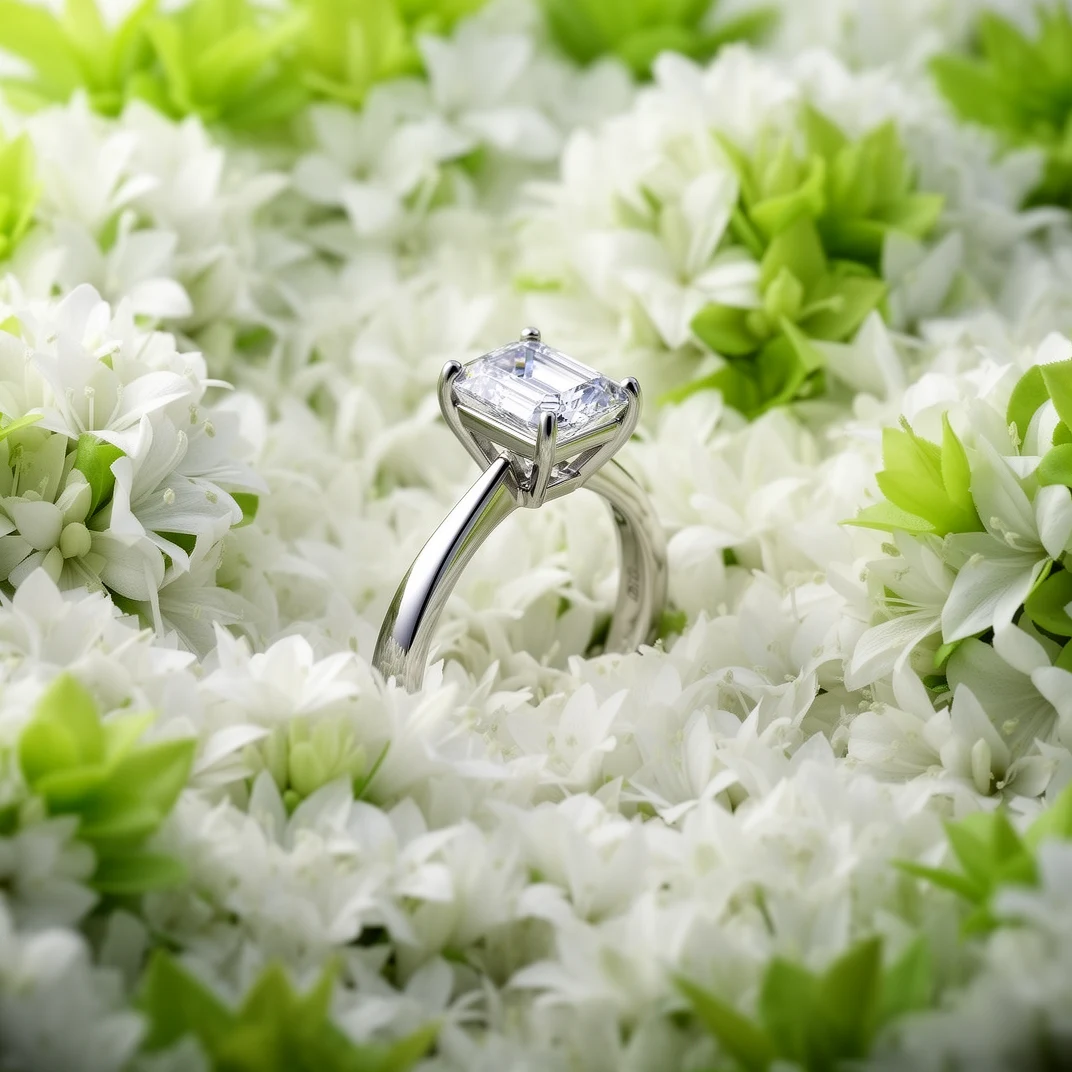 Luxury emerald cut ring