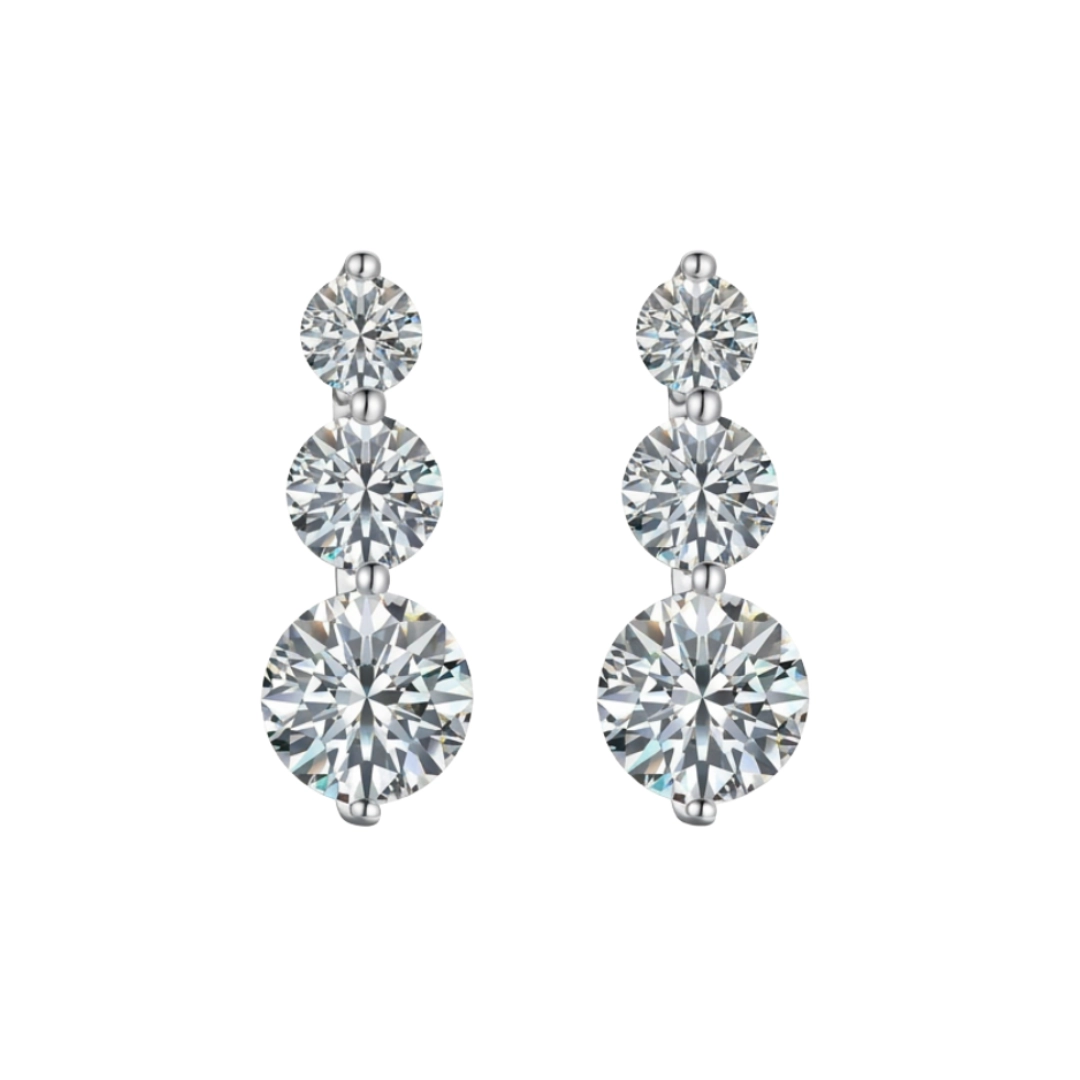 Luxury earrings 3 stones