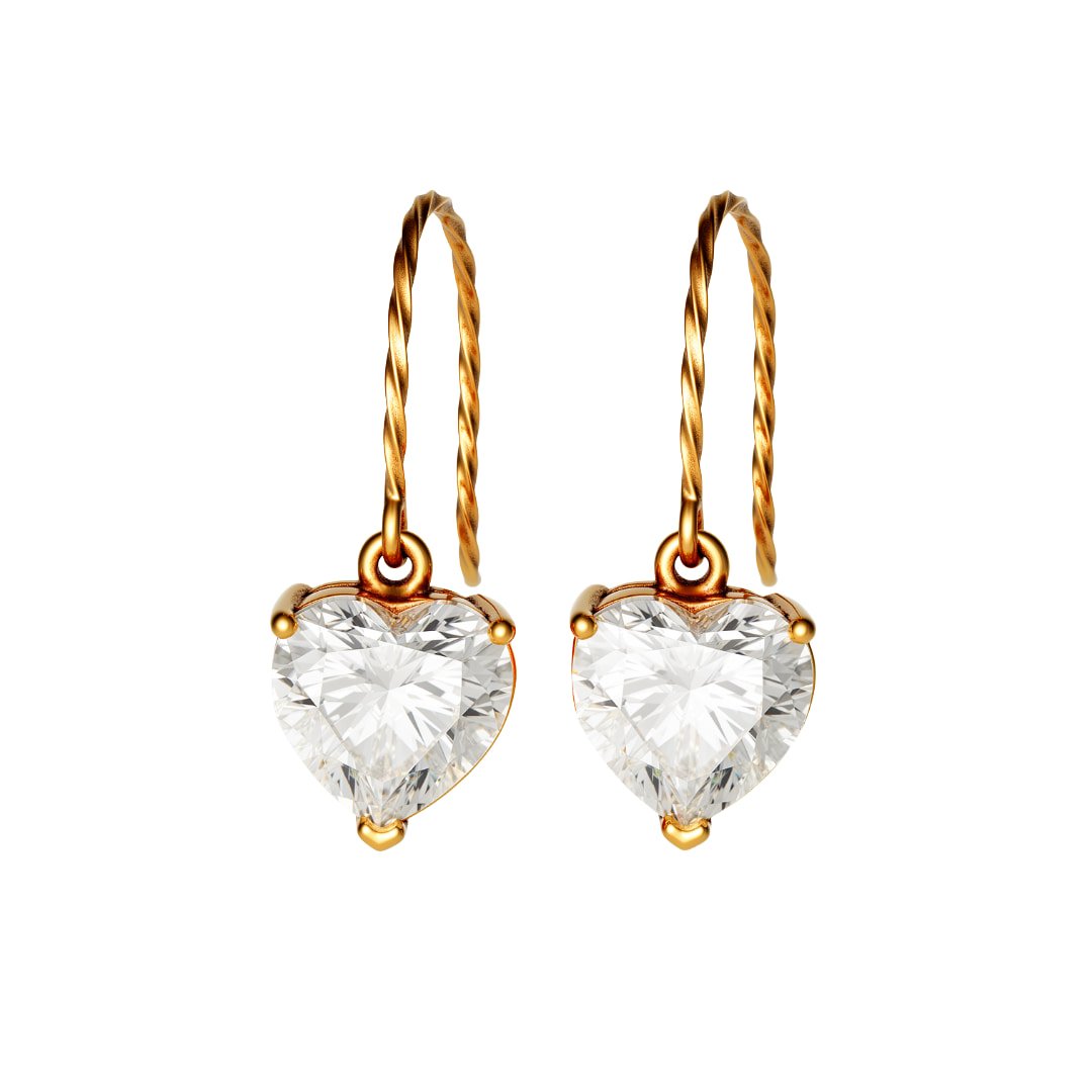 Luxury diamond gold earrings