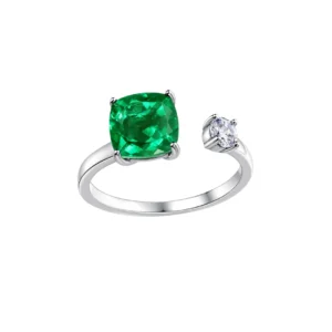 Open emerald ring